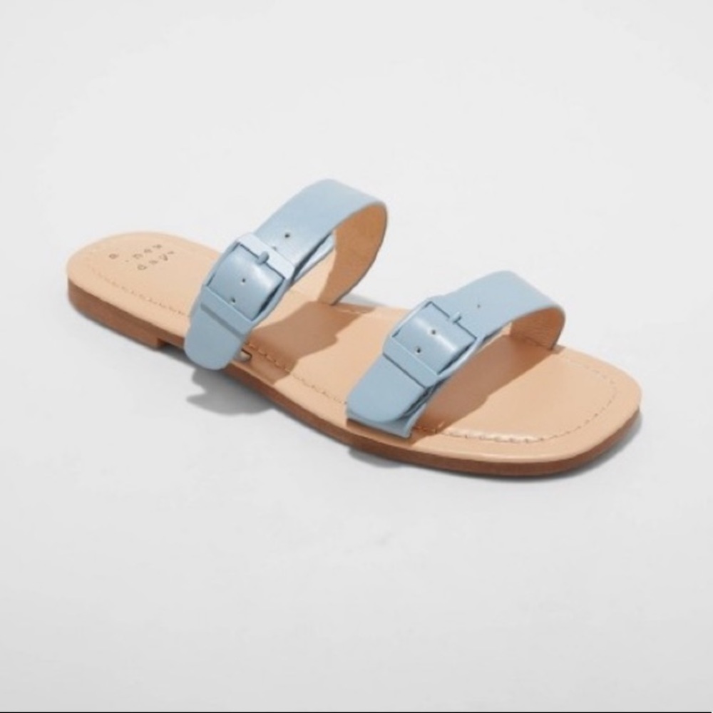 NWT Blue Padded Strap Sandals - A New Day